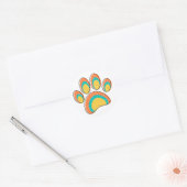 Moderne Dog Paw aus dem Mittelalter Print Runder Aufkleber (Umschlag)