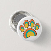 Moderne Dog Paw Print aus dem Mittelalter Button (Vorne & Hinten)
