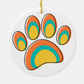 Moderne Dog Paw Print aus dem Mittelalter Keramik Ornament (Hinten)