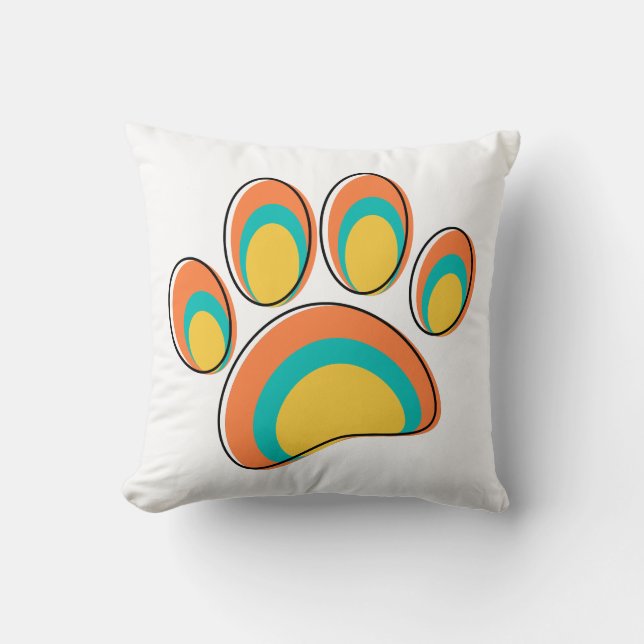 Moderne Dog Paw Print aus dem Mittelalter Kissen (Vorderseite)
