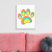 Moderne Dog Paw Print aus dem Mittelalter Leinwanddruck (Insitu (Wohnzimmer))