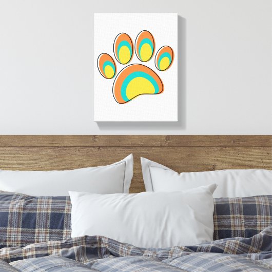 Moderne Dog Paw Print aus dem Mittelalter Leinwanddruck (Insitu (Schlafzimmer))
