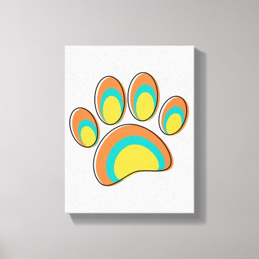 Moderne Dog Paw Print aus dem Mittelalter Leinwanddruck (Vorderseite)