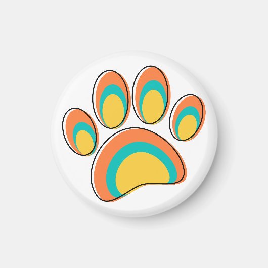 Moderne Dog Paw Print aus dem Mittelalter Magnet (Vorne)