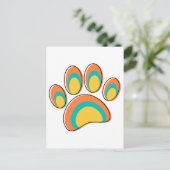 Moderne Dog Paw Print aus dem Mittelalter Postkarte (Stehend Vorderseite)