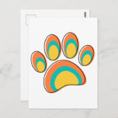 Moderne Dog Paw Print aus dem Mittelalter Postkarte (Vorne/Hinten)