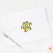 Moderne Dog Paw Print aus dem Mittelalter Runder Aufkleber (Umschlag)