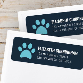 Moderne Dog Paw Print | RÜCKSENDEADRESSE