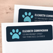 Moderne Dog Paw Print | RÜCKSENDEADRESSE