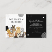 Moderne Dog Walker Pet Sitter Wasserfarbe Schwarz Visitenkarte (Vorderseite)