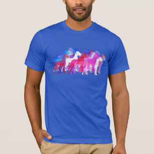 Moderne Dogge-Gruppe rosa T-Shirt