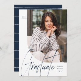 Moderne Doktorand Marine zwei Foto Abschluss Ankündigung