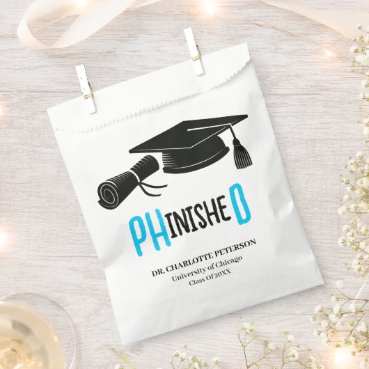Moderne Doktoranden-Graduationspartei Geschenktütchen (Ausgeschnitten)