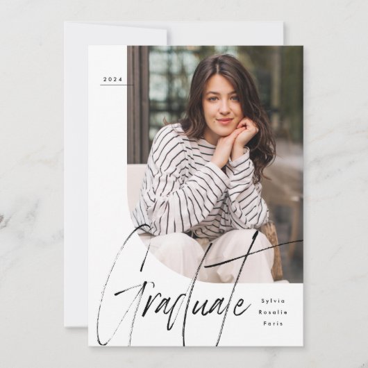 Moderne Doktorandenakademie einzigartig ein Foto A Einladung (Vorderseite)