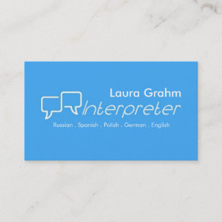 Moderne Dolmetscher Business Card Visitenkarte