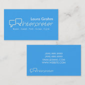 Moderne Dolmetscher Business Card Visitenkarte (Vorne/Hinten)