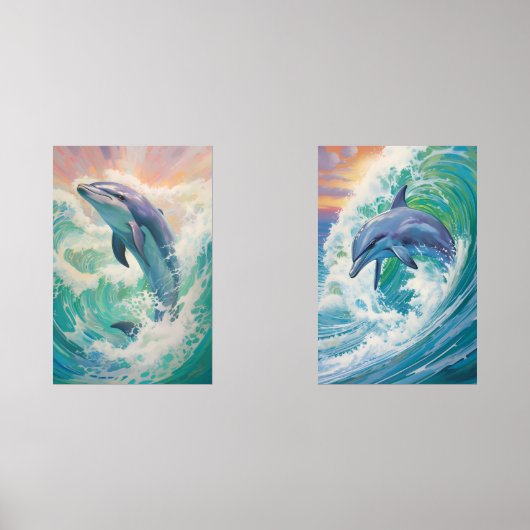 Moderne Dolphin Art Bilderwand Sets (Vorderseite)