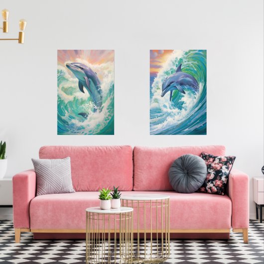 Moderne Dolphin Art Bilderwand Sets (Wohnzimmer)