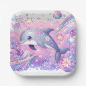 Moderne Dolphin-Babydusche Pappteller (Vorderseite)