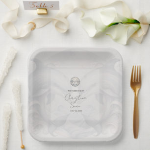 Moderne Dolphin-Hochzeitsplatte Pappteller