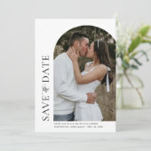 Moderne Dome Off Center Foto Save the Date Karte (Stehend Vorderseite)