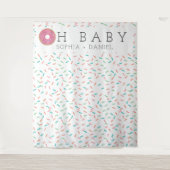 Moderne Donut Baby Dusche Foto Stand Wandteppich (Vorderseite)