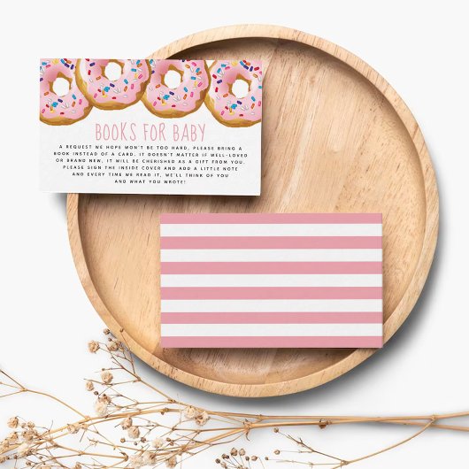 Moderne Donut Baby Dusche Sprinkle Bücher für Baby Begleitkarte