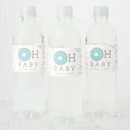 Moderne Donut Baby Dusche Wasserflaschen Labels Wasserflaschenetikett