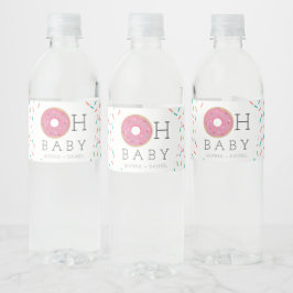 Moderne Donut Baby Dusche Wasserflaschen Labels Wasserflaschenetikett