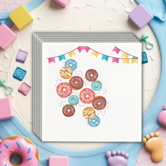 Moderne Donut Baby Sprinkles Babydusche Serviette