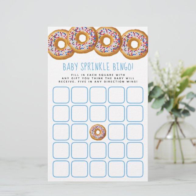 Moderne Donut Boys Kinderdusche Sprinkle Bingo (Stehend Vorderseite)