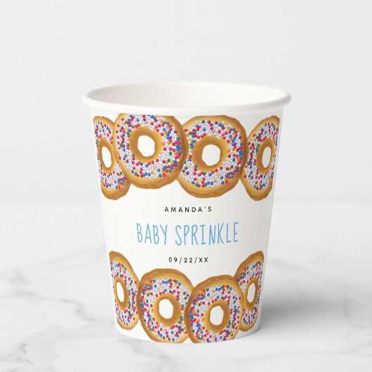 Moderne Donut Boys Kinderdusche Sprinkle Pappbecher (Rückseite)