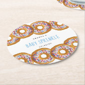 Moderne Donut Boys Kinderdusche Sprinkle Runder Pappuntersetzer (Angewinkelt)