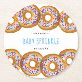 Moderne Donut Boys Kinderdusche Sprinkle Runder Pappuntersetzer (Vorderseite)