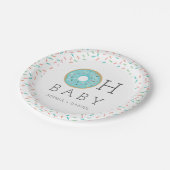 Moderne Donut Girl Babydusche Teller (Schrägansicht)