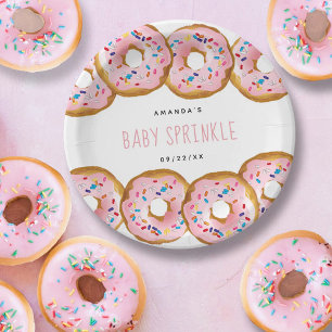 Moderne Donut Girls Babydusche Sprinkle Pappteller