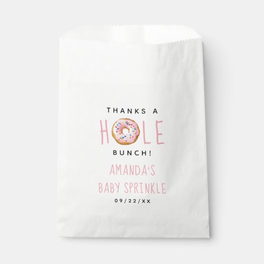 Moderne Donut Girls Babydusche Sprinkle Vielen Dan Geschenktütchen (Vorderseite)
