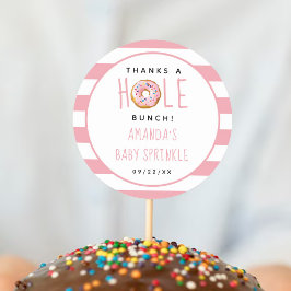 Moderne Donut Girls Babydusche Sprinkle Vielen Dan Runder Aufkleber