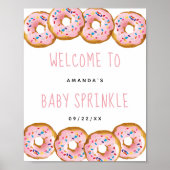 Moderne Donut Girls Babydusche Sprinkle Willkommen Poster (Vorne)