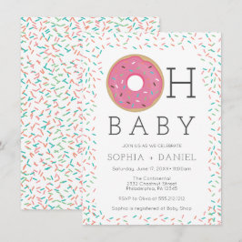 Moderne Donut Sprinkles Baby Dusche Einladungskart Einladung