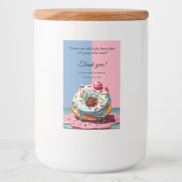 Moderne Donut Sprinkles Gender Neutral Baby Dusche Lebensmitteletikett