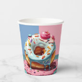 Moderne Donut Sprinkles Gender Neutral Baby Dusche Pappbecher (Vorderseite)