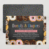 Moderne Donuts & Diapers Kinderdusche Sprinkle Einladung (Vorne/Hinten)