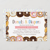 Moderne Donuts & Diapers Kinderdusche Sprinkle Einladung (Vorne/Hinten)