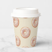 Moderne Donuts-Muster mit Namen oder Text Pappbecher (Vorderseite)