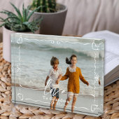 Moderne Doodle Heart Liebe Oma Keepake Fotoblock