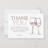 Moderne Doodle-Weinfoto Danke Brautparty (Vorderseite)