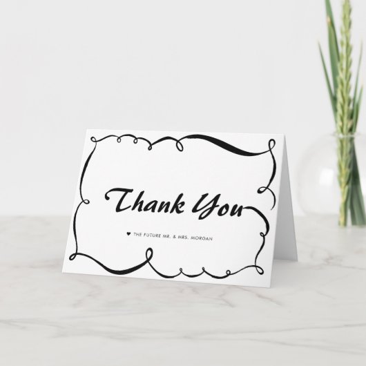 Moderne Doodle Whimsical Dankeschön Karten (Vorderseite)