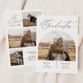 Moderne Doppel-Feier Foto Graduation Party Einladung