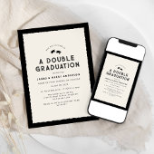 Moderne Doppel-Graduierungspartei Einladung